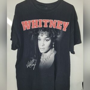 Whitney Houston Graphic Black Retro T-Shirt XL